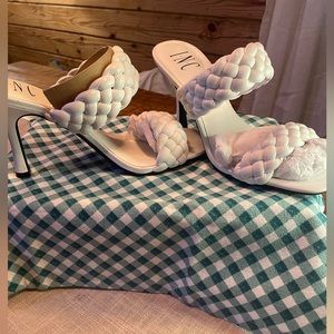 Women’s white heeled sandals